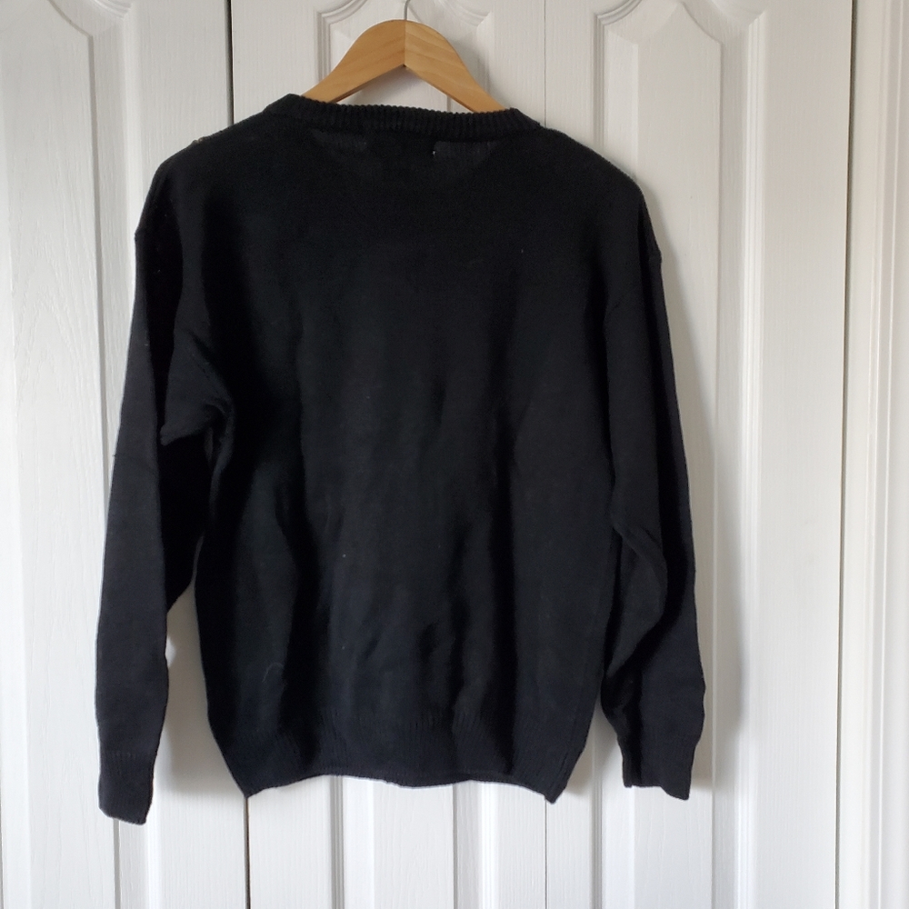 Vintage Jessica Roberts black embellished sweater gold teardrop beading - Picture 3 of 5